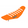 Housse de selle Irod orange à bandes blanches pour KTM SX65 09-15